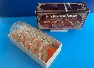 Vintage Anchor Hocking Early American Prescut Coaster Set 6 Pc Set Original Box - Picture 1 of 3
