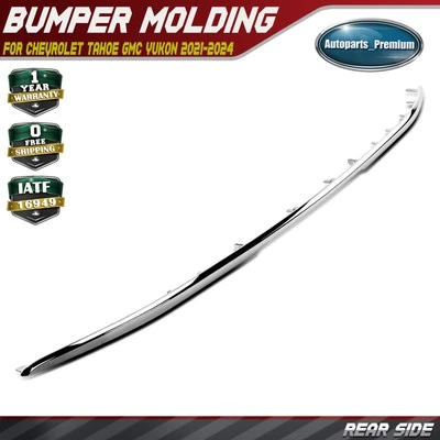 Rear Side Black Ice Chrome Bumper Trim for Chevrolet Tahoe GMC Yukon 2021-2024 - Image 1 of 4