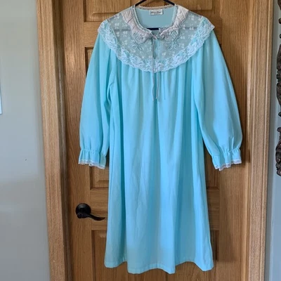 标志性复古西尔斯睡衣蓝长袖柔软明亮状态  — 第 1/4 张图片