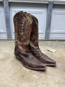 Stivali western donna 7,5 Tony Lama Distress cioccolato Saigets indossati capra 1798-L - Foto 1 di 7