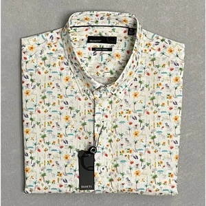 Quieti Men's XL Short Sleeve Button-Down Shirt Beach Them Print NEW - Picture 1 of 12