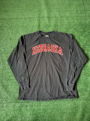 VTG Y2K Nebraska Cornhuskers Spell Out Black Shirt Graphic T-Shirt Mens Size L - Image 1 of 4