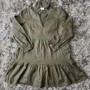 Vestido Tuckernuck Palmerston Talla XL Verde Manga Larga Cuello Volantes Mini Informal - Imagen 1 de 22
