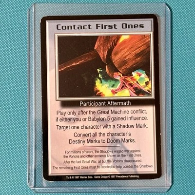 Contact First Ones Vintage 1997 Babylon 5 Promo Card Rare Precedence B5 CCG TCG - Image 1 of 4
