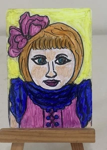 Girl.  Original ACEO Art Card - Picture 1 of 4