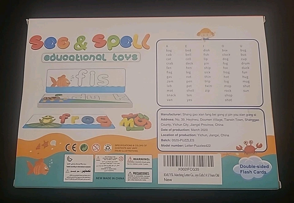 Kmuysl See & Spell Learning Educational Toys and Gift for 3 4 5 Years Old Boys