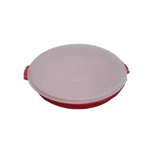 Tupperware 405 Red 6 Divided Party Susan Vegetable Relish Serving With Lid  - Picture 1 of 11