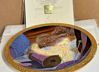 Plato de cerámica vintage Disney Tinker Bell Pixie adornado en oro raro 96658 Foto 1 de 4