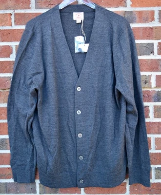 Brooks Brothers Red Fleece men's XL Cardigan Sweater Gray Button Front V-Neck - Image 1 of 4