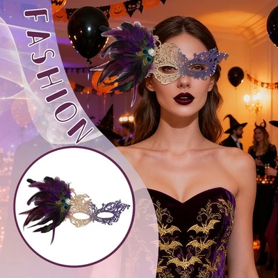 Женщин перо венецианский костюм маска блестящий маскарад маски для Хэллоуина вечеринки - Изображение 1 из 4
