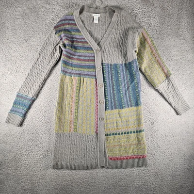 Cárdigan Sundance Mujer M Lana de Cordero Tejido con Cable Plumero Patchwork Suéter Boho Foto 1 de 4