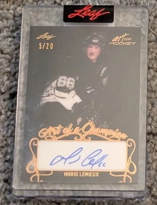 Mario Lemieux Autograph Leaf Art Of Hockey Art Of A Champion Auto Bronze 5/20 - Image 1 of 2