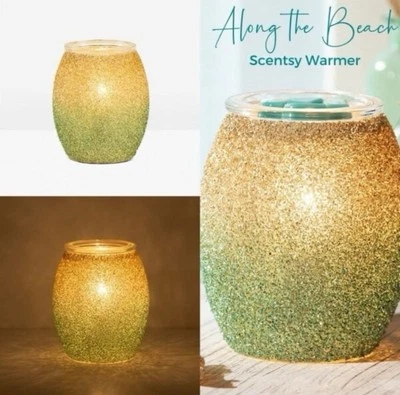 Calentador SCENTSY A LO LARGO DE LA PLAYA ✨Vidrio OMBRÉ Brillo Tamaño Completo Amarillo Verde NUEVO OB Foto 1 de 3