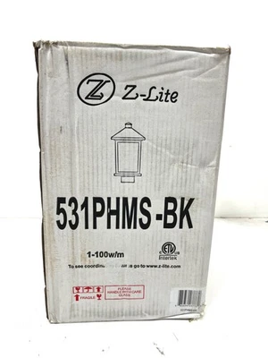 Z-Lite Portland 1-Luz Negro 14.38 Aluminio Cableado Exterior Poste Luz Foto 1 de 2