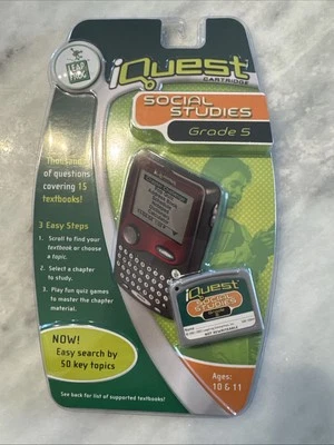 NIP Leap Frog iQuest Social Studies Cartridge Grade 5 Ages 10 & 11 NEW Leap Frog - Image 1 of 2