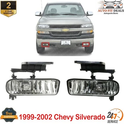 Juego de 2 faros antiniebla delanteros lado izquierdo y derecho para Chevy Silverado 1999-2002 Foto 1 de 4