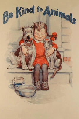 Perro Caballo Niño Sé amable con los animales American Friend Arte Pared - PÓSTER 20x30 Foto 1 de 4