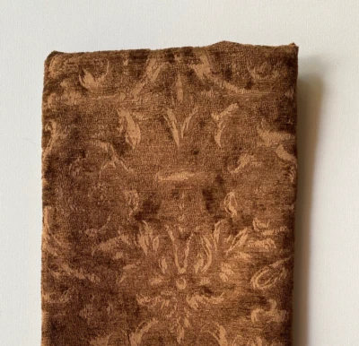 Kravet Rhythmic Damask in Truffle Brown Designer Fabric Remnant 24x24" - Image 1 of 2