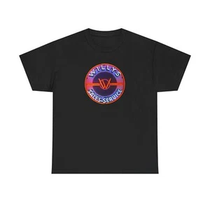 Willys Sales and Service Retro Neon Look Unisex Heavy Cotton Tee - Picture 1 of 11