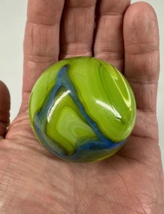 Toe Breaker 50mm (2") MERMAID Green/Blue Swirl Marbles glass Toebreaker HUGE - Picture 1 of 6