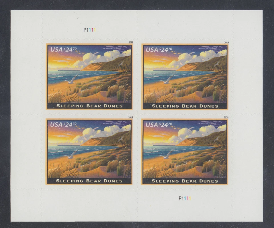 US Stamp Scott #5258 Sleeping Bear Dunes 2018 Express Mail Pane of 4 - Image 1 of 1