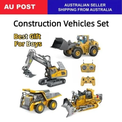 Kids RC Construction Vehicles Set 2.4GHz Remote Control Excavator Dump Truck Toy - image 1 of 4