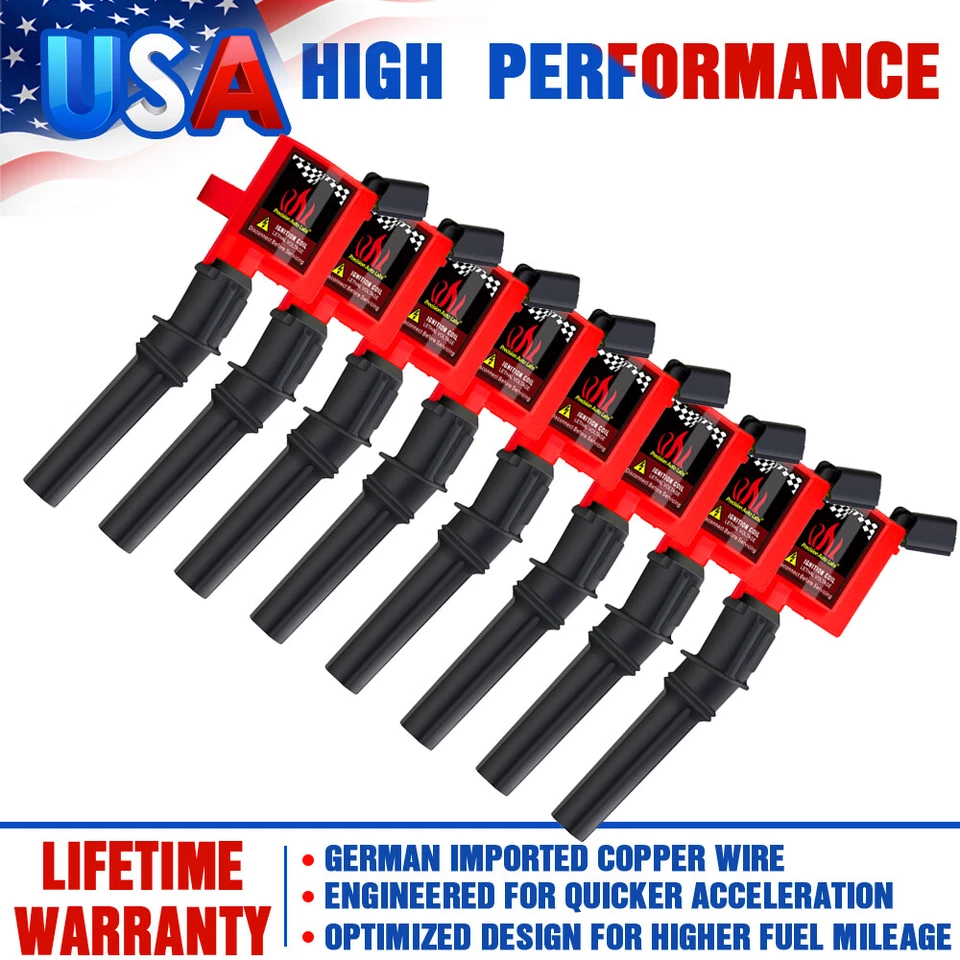 8 X зажигания Bobinas DG508 для Ford F-150 Crown Victoria 4,6 л 5,4 л 6,8 л 1998-2011 - Изображение 1 из 4