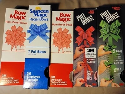 6 Cajas 3M Vintage Sasheen Magic Pull 1 Rojo 3 Verde 1 Blanco 1 Arcos Rosa Foto 1 de 4
