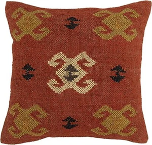 Indian Handmade Vintage Cushions Kilim 18X18 in Pillow Jute Cushion Cover Throw - Picture 1 of 6