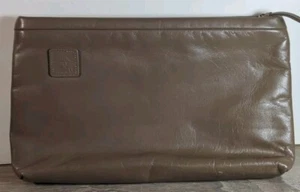 Anne Klein for Calderon braun/hellbraun Leder Clutch Tasche Handtasche - Bild 1 von 6