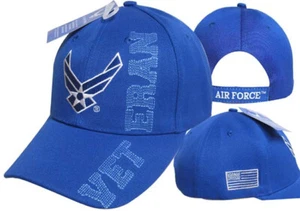 NEW U.S AIR FORCE VETERAN HAT 3D EMBROIDERED RAISED STITCHED LETTERS BALL CAP - Picture 1 of 2