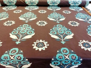 Harlequin Memi Java Fabric Teal & Brown Scion Scandi 6mts Art Nouveau Jaquard - Bild 1 von 12