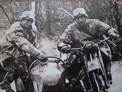 plaque tôle soldats Allemands militaire moto Side-car décoration - Photo 1/3