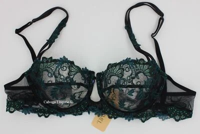 NUEVO CON ETIQUETAS Lise Charmel ACC3088C "Vestimiento Floral" Balconette, Sujetador de Encaje Copa Suave, Verde Foto 1 de 4