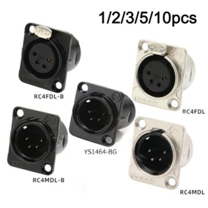 4 Pin XLR Socket Metal Microphone Chassis Panel Mount Solder Terminal Socket - Zdjęcie 1 z 16