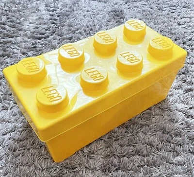 LEGO Storage Container Brick Box Case Yellow 8 Stud Bin Tote With Lid - Image 1 of 4