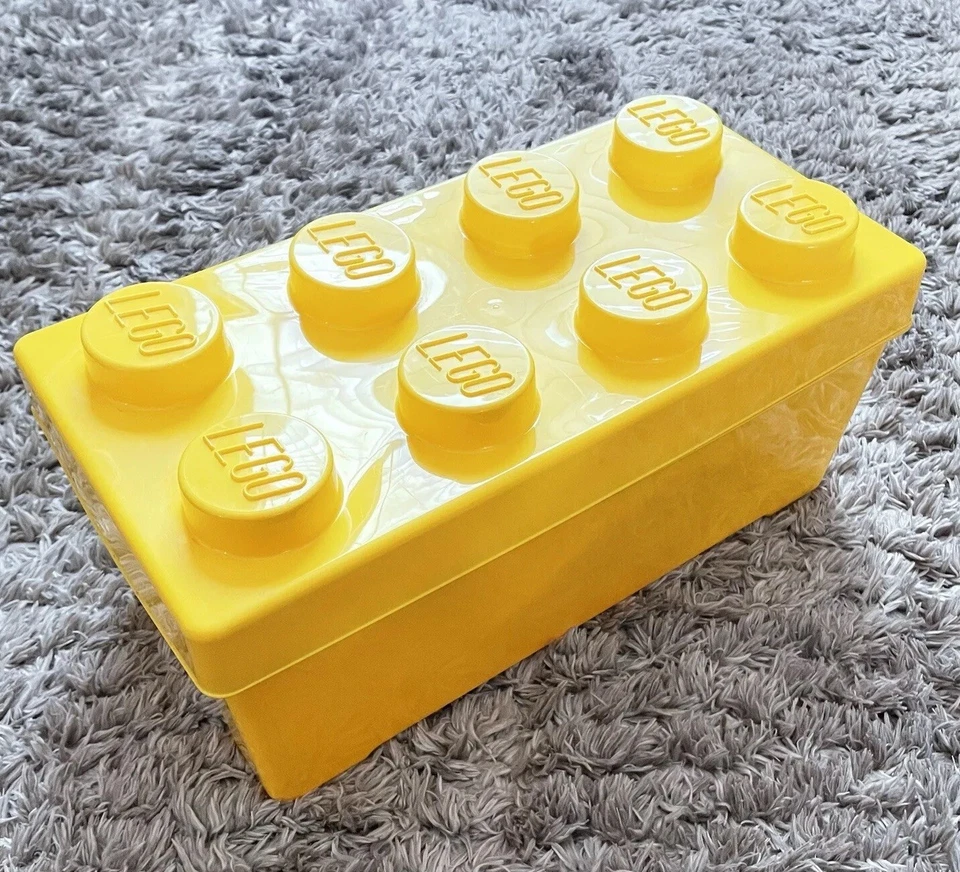 LEGO Storage Container Brick Box Case Yellow 8 Stud Bin Tote With Lid - Image 1 of 4