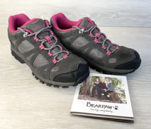 Bearpaw Lorel Hiking Walking Trail Shoe NeverWet Charcoal/Pink Women's sz 9.5 - Picture 1 of 16