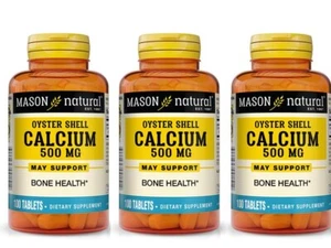 Oyster Shell Calcium, 500 mg, 100 Tablets 3 X 100 = 300 TABLETS - Picture 1 of 3