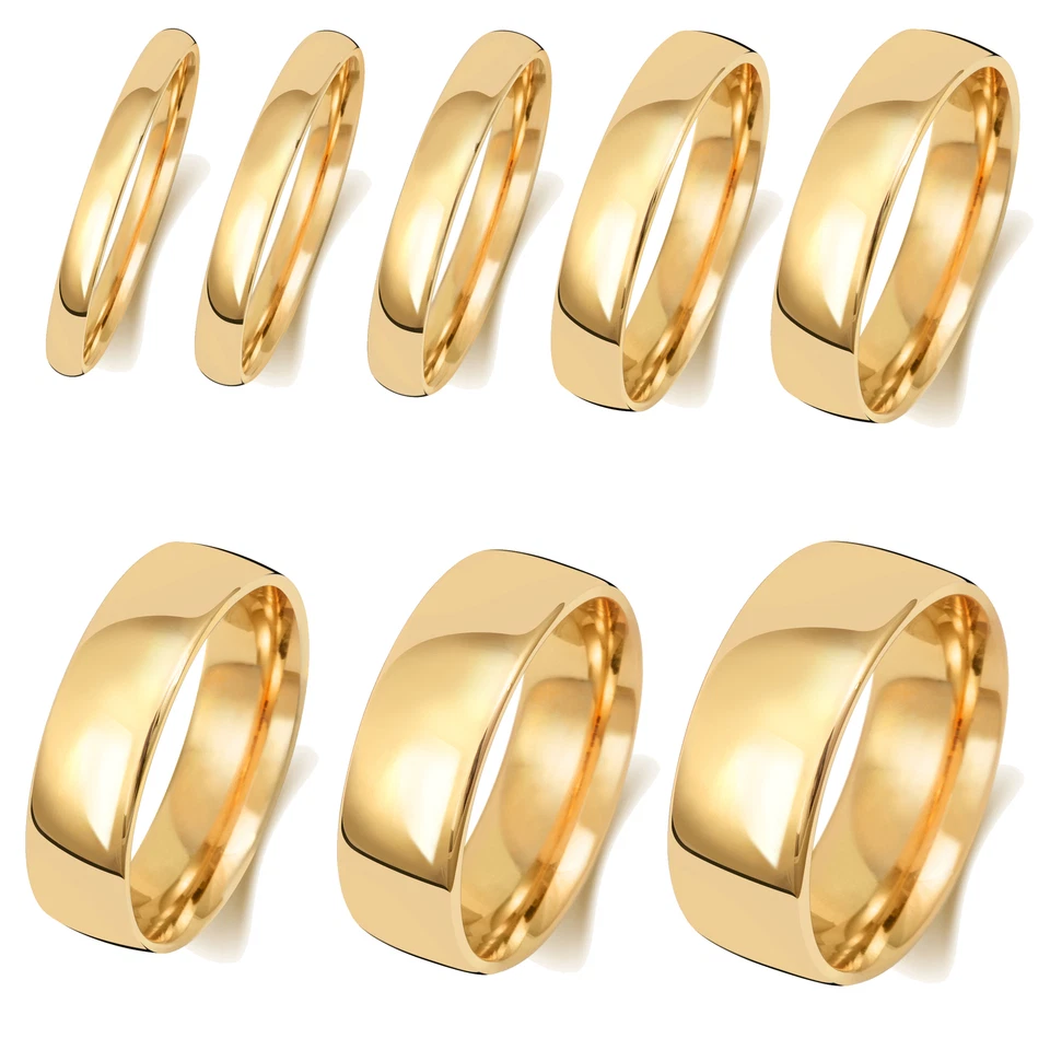 Bague de Mariage/Alliance Homme/Femme  Demi Confort Or Jaune 9 k/carat - Photo 1/1