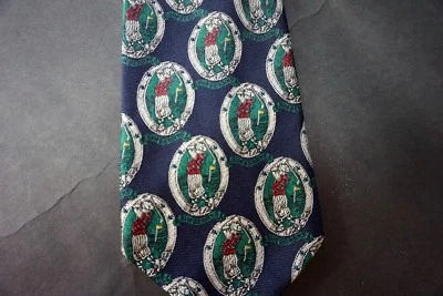 Burberry silk tie mens luxury golf dark navy ancient madder like 60x4 - Image 1 of 4
