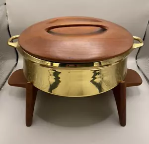 DANSK DESIGN Rechaud Teak Messing Jens Quistgaard JHQ DANMARK 50er Speisenwärmer - Bild 1 von 24
