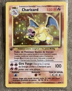 Charizard 4/102 Holo Rare 1999 Pokemon Base Set 1st Edition Authentic Spanish - Picture 1 of 3
