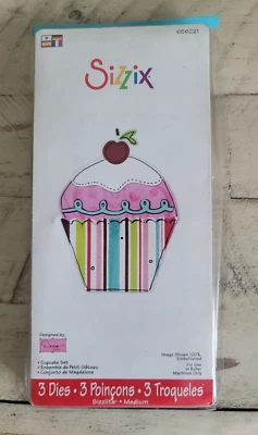 Juego de 3 troqueles Sizzix Die CUPCAKE #656221 COMPATIBLE con Sidekick BIGkick Big Shot Foto 1 de 3