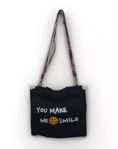 You Make Me Smile Large Capacity Tote Bag Crossbody Detachable Strap Fun Gift  - Picture 1 of 7