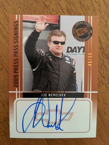 JOE NEMECHEK 2009 PRESS PASS SIGNINGS AUTHENTIC BRONZE AUTOGRAPHED CARD 46/65