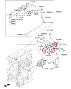 OEM 31500-4X700 Rail (R9144Z060A) 145HP Euro3 J-Engine for Hyundai Terracan 2.9L - Picture 1 of 3