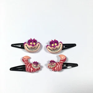 Vintage 90s Disney Alice In Wonderland Cheshire Cat Hair Clip Barrette Set - Picture 1 of 14