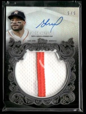 2021 Topps Sterling - Sterling Splendor Jumbo Autographed Patch Jose Altuve #/5 - Image 1 of 2