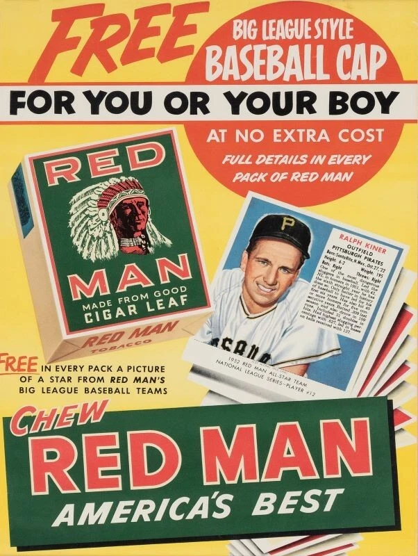 Red Man Chewing Tobacco, Ralph Kiner NEW METAL SIGN: 9" x 12" & Free Shipping - Image 1 of 1